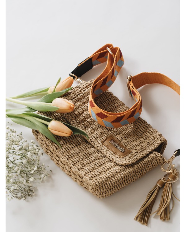 Bolsos Bandoleira de Ráfia Mulher REFRESH Taupe 183306