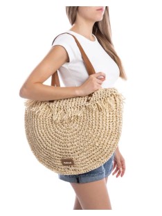 Bolsos Bandoleira de Ráfia Mulher REFRESH Gelo 183301