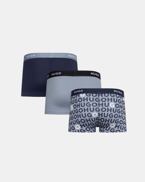 Cueca Boxer Homem HUGO Azul 50532550 TRUNK TRIPLET DESIGN