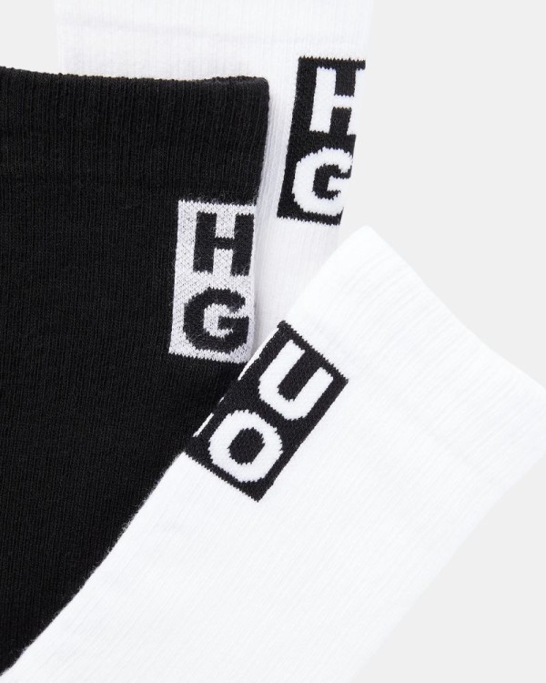  Calcetines Altos Hombre HUGO Blanco 50502007 3P RIB LOGO CC