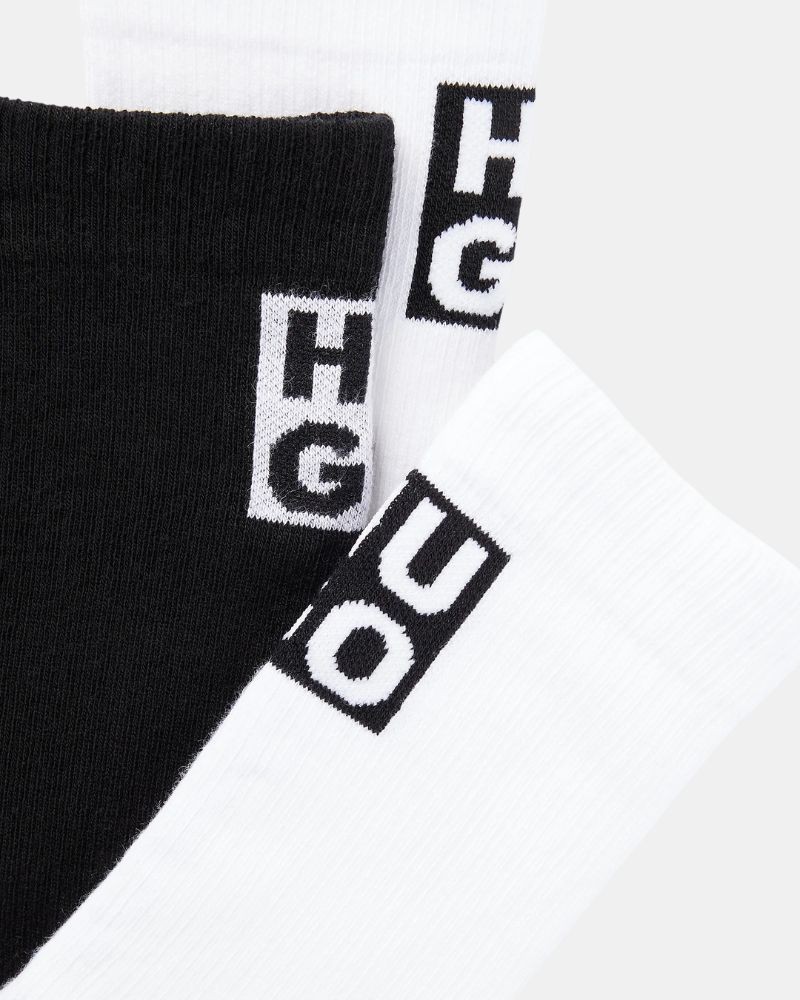  Calcetines Altos Hombre HUGO Blanco 50502007 3P RIB LOGO CC