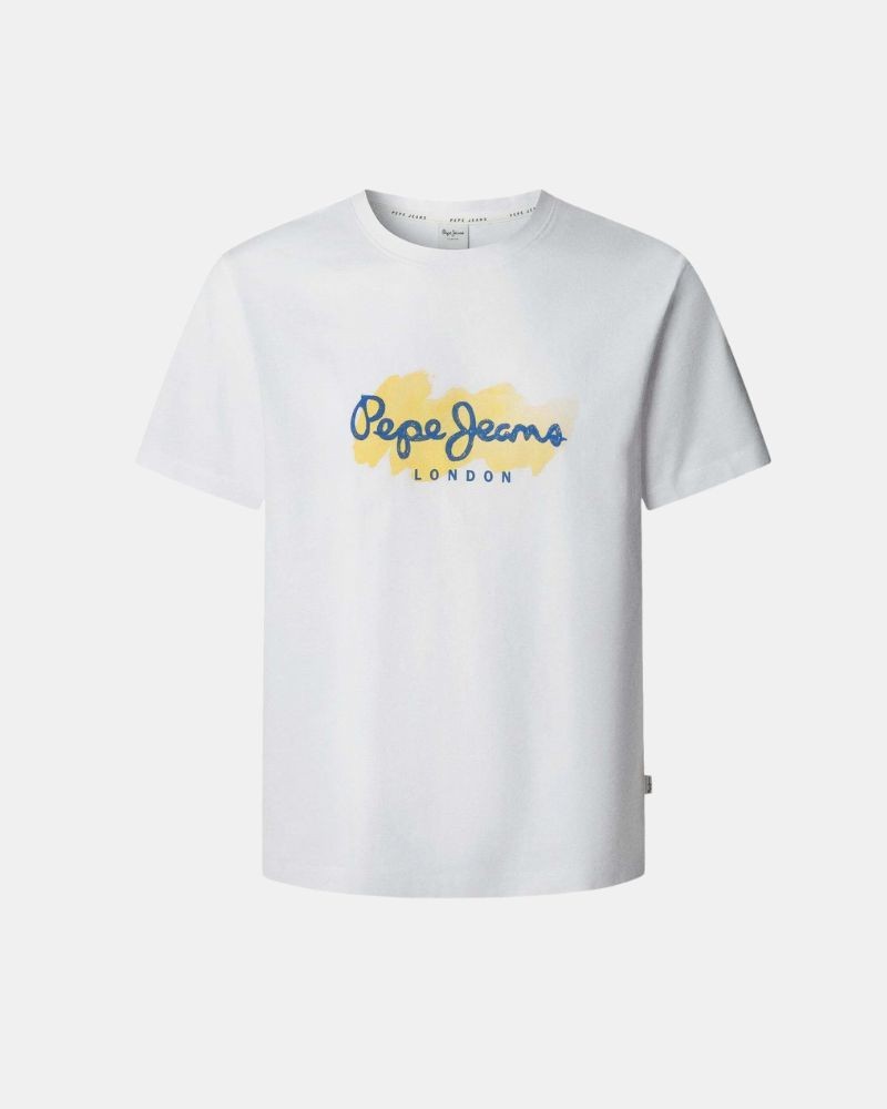 T-shirts Manga curta Homem PEPE JEANS Branco PM509959 MILTON TEE