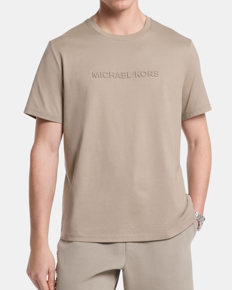  Camisetas Manga corta Hombre MICHAEL KORS Beige CF4529H1V2 EMBOSSED LOGO TEE