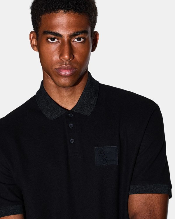 T-shirts Manga curta Polos Hombre ARMANI EXCHANGE Preto XM001372 AF16262