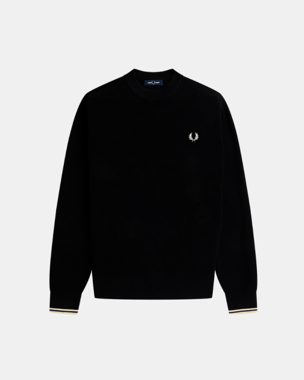  Jersey Manga larga Hombre FRED PERRY Negro K6507