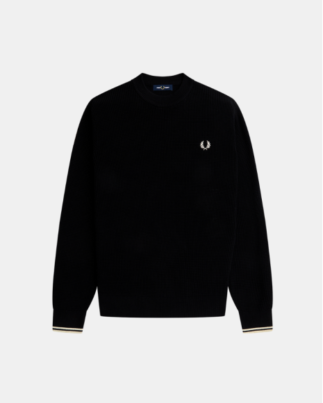  Jersey Manga larga Hombre FRED PERRY Negro K6507