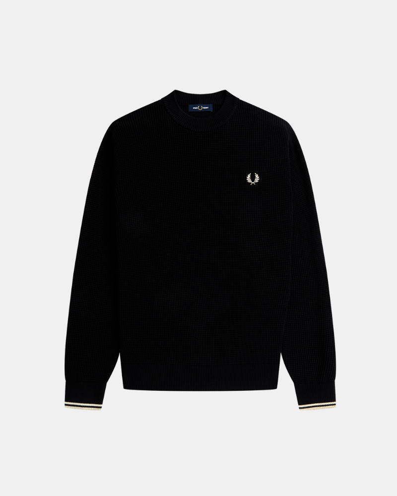  Jersey Manga larga Hombre FRED PERRY Negro K6507