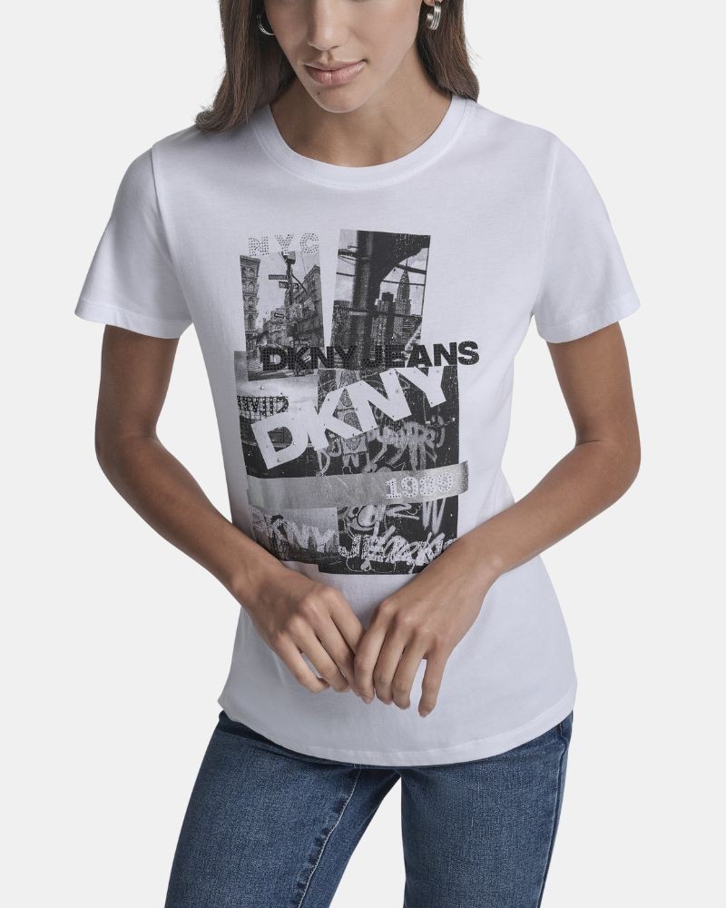 T-shirts Manga curta Mulher DKNY Branco DJ5T1634
