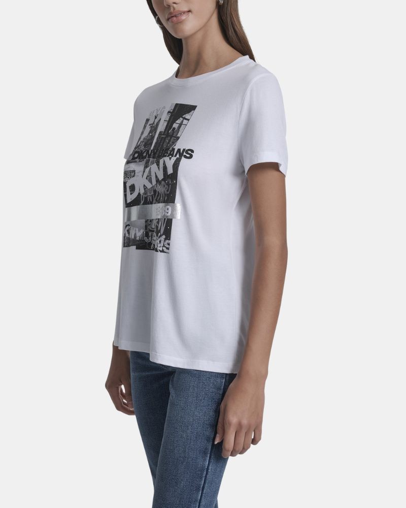 T-shirts Manga curta Mulher DKNY Branco DJ5T1634