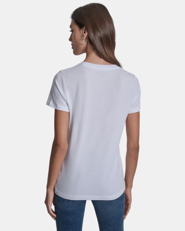 T-shirts Manga curta Mulher DKNY Branco DJ5T1634