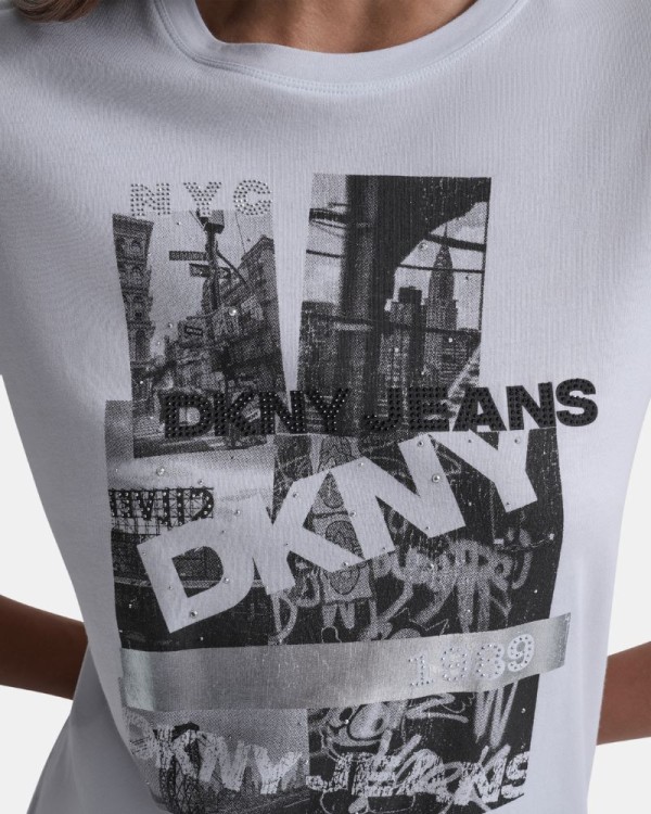 T-shirts Manga curta Mulher DKNY Branco DJ5T1634