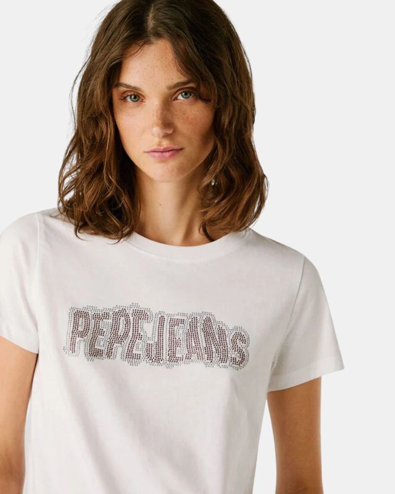 T-shirts Manga curta Mulher PEPE JEANS Branco PL5000052 BERI