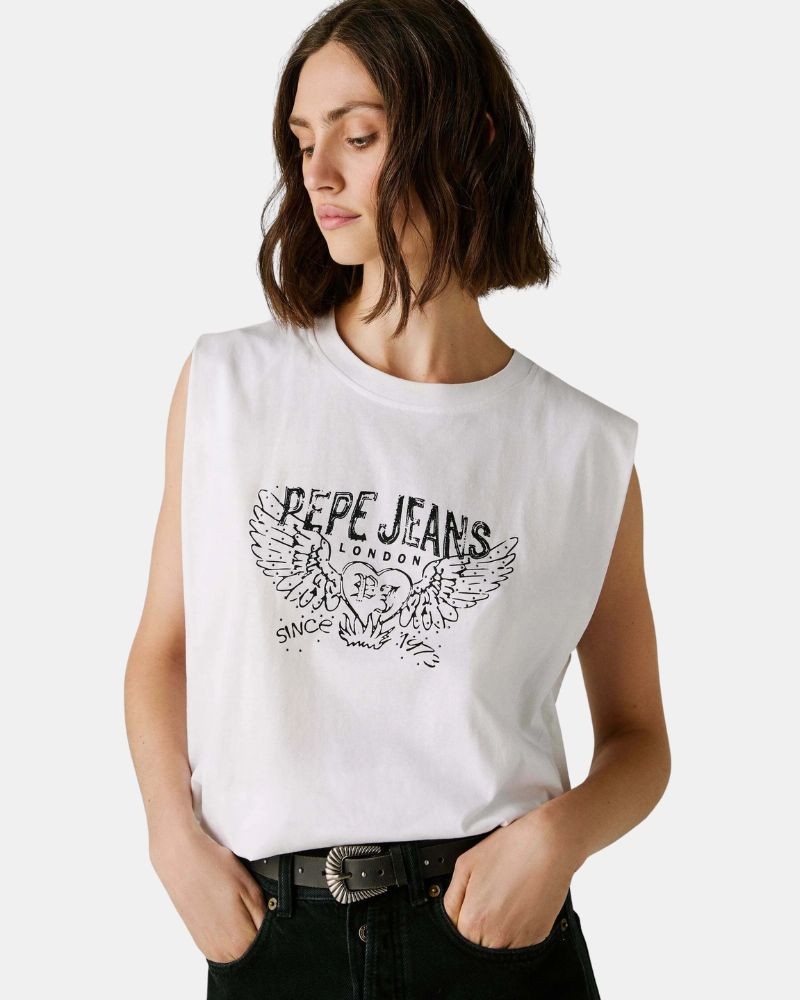  Camisetas Top Mujer PEPE JEANS Blanco PL5000023 BERTHA