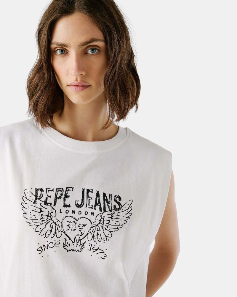  Camisetas Top Mujer PEPE JEANS Blanco PL5000023 BERTHA