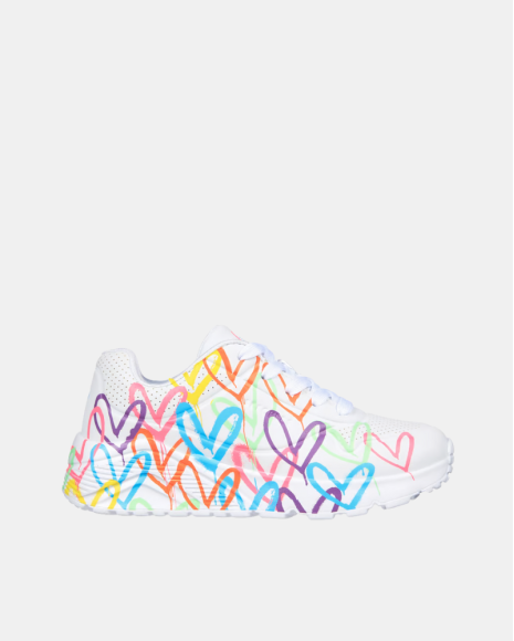 Sapatilhas Infantil SKECHERS Branco 314064L JGOLDCROWN UNO LIT SPREAD THE LOVE