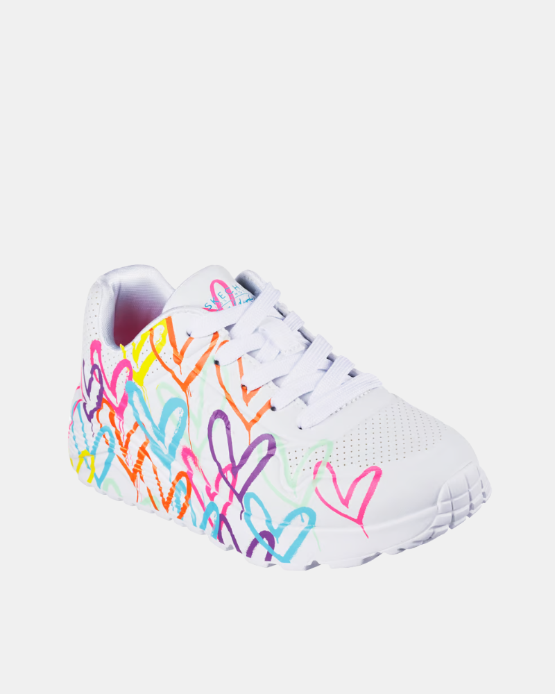 Sapatilhas Infantil SKECHERS Branco 314064L JGOLDCROWN UNO LIT SPREAD THE LOVE