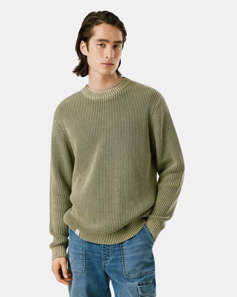 Jersey Manga larga Hombre PEPE JEANS Verde PM7000022 PARKER CREW