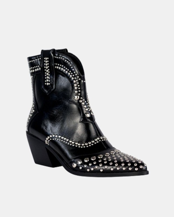  Botines Cowboy Bajos Mujer RockAway Negro 84542