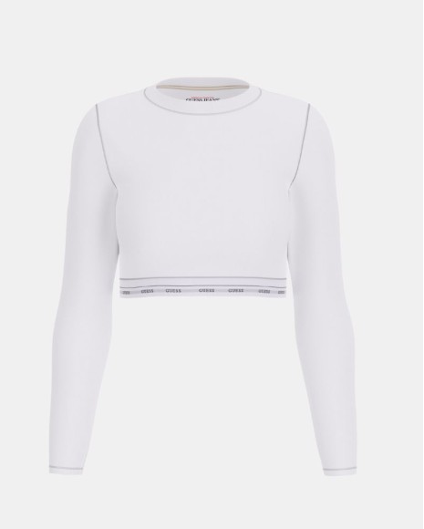 T-shirts Manga Comprida Mulher GUESS Branco W5BZ09 KBBU1