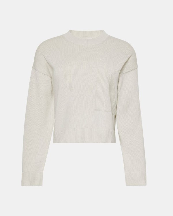 T-shirt de Manga Comprida Feminina CALVIN KLEIN Nude LV047D304G