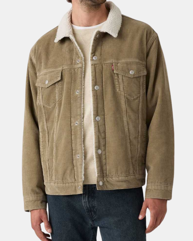 Casacos Manga comprida Homem LEVIS Castanho A5784 0022 CORTE RELAXED SHERPA TRKR