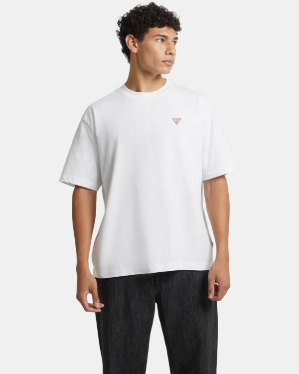 T-shirts Manga curta Homem GUESS Branco M4YI46 K8FQ4