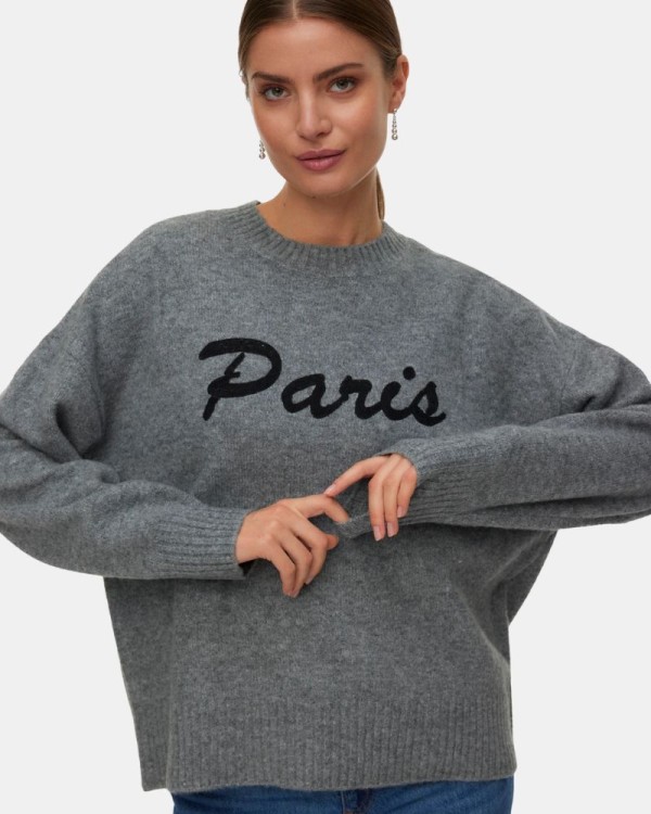 Jersey Manga larga Mujer VERO MODA Gris 10331759 BOOM