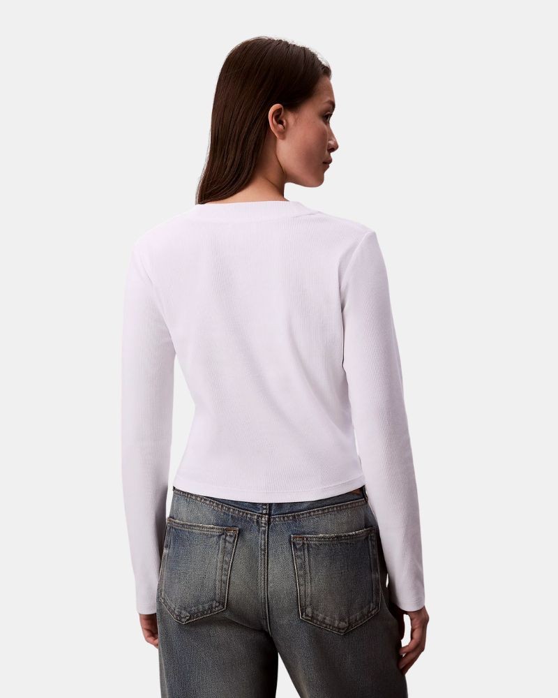 T-shirts Manga Comprida Mulher CALVIN KLEIN Branco LV047A803G