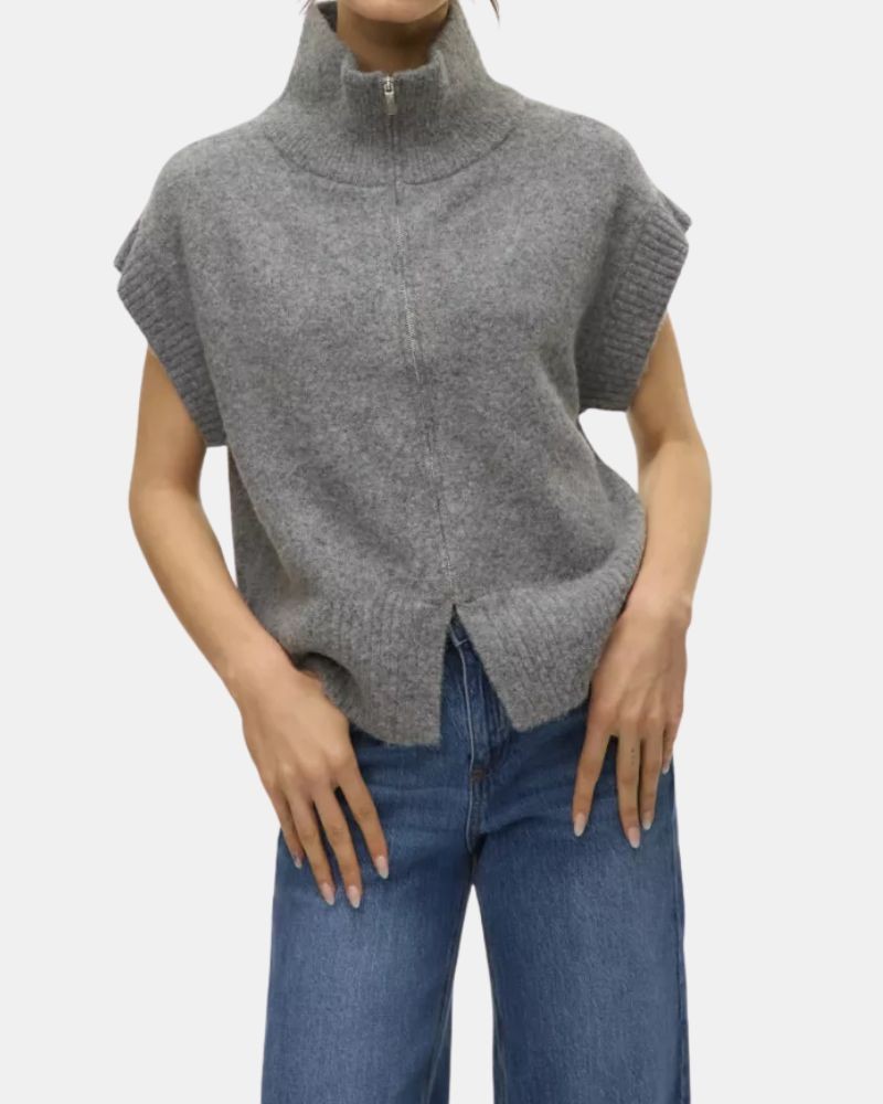  Jersey Manga corta Chaleco Mujer VERO MODA Gris 10331524 BANG