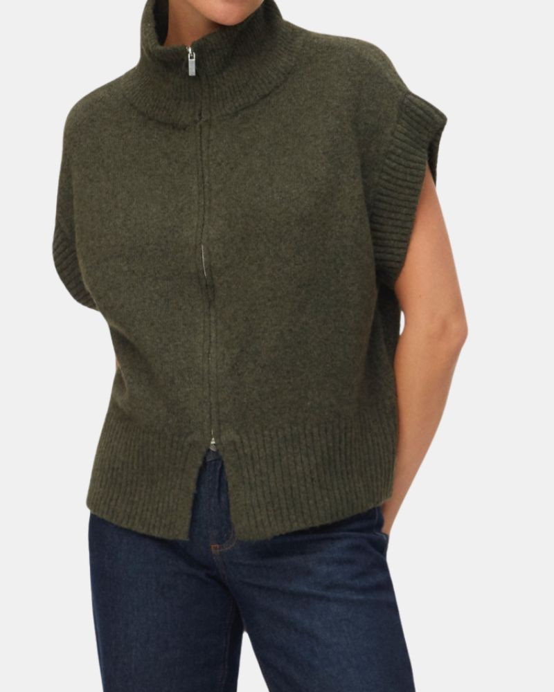 Jersey Manga curta Colete Mulher VERO MODA Verde 10331524 BANG
