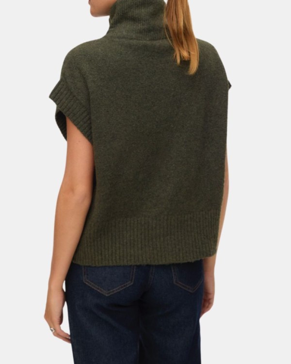 Jersey Manga curta Colete Mulher VERO MODA Verde 10331524 BANG