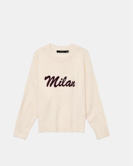Jersey Manga Comprida Mulher VERO MODA Bege 10331759 BOOM