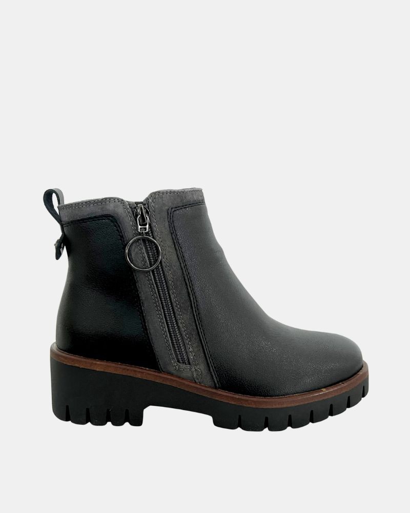 Botines de piel Bajos Mujer RKS Negro 3426