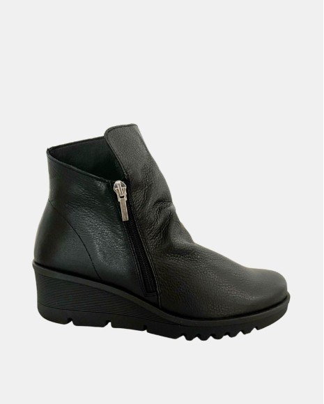 Botines de piel Bajos Mujer RKS Negro MIA10
