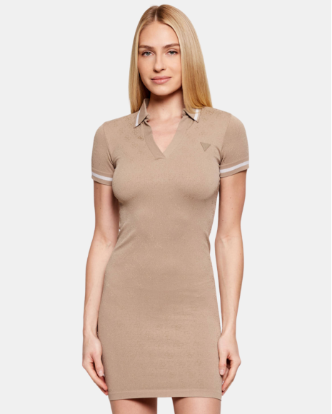 Vestidos  Manga corta Mujer GUESS Taupe V6RK02Z4692