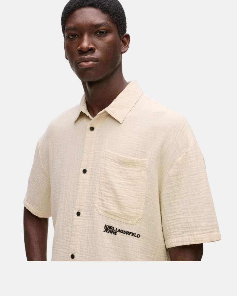 Camisas Manga corta Hombre Karl Lagerfeld Beige B2M16012