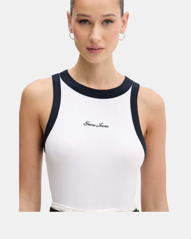 Camisetas Top Mulher GUESS Branco W6GPZ8 KF641