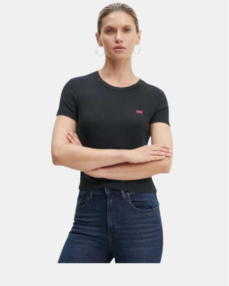 Camisetas de manga curta para mulher LEVIS Preto A7419 0014 ESSENTIAL SPORTY TEE