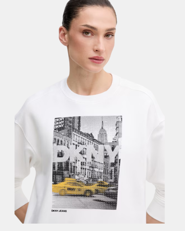 Sudaderas Manga larga Mujer DKNY Blanco DJ6T1759