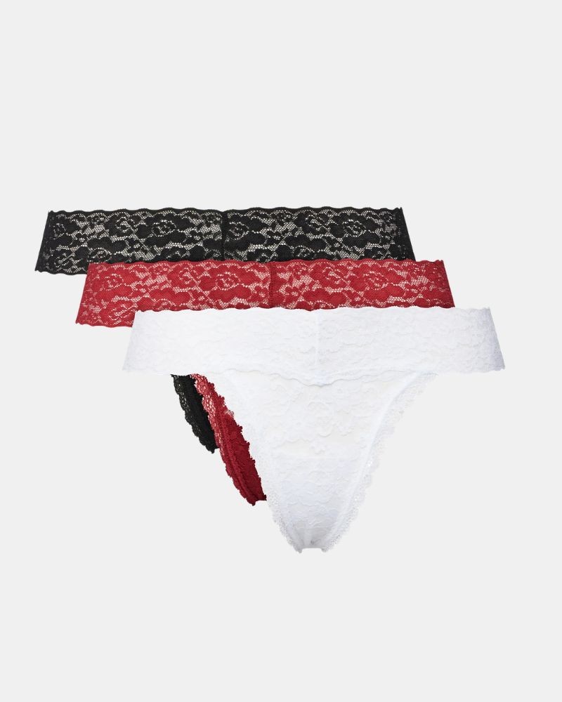 Ropa interior Mujer GUESS Multicolor O5RG18 KC5L0 3PACK BASIC LACE THONG