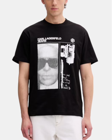 Camisetas Manga corta Hombre Karl Lagerfeld Negro B2M17067