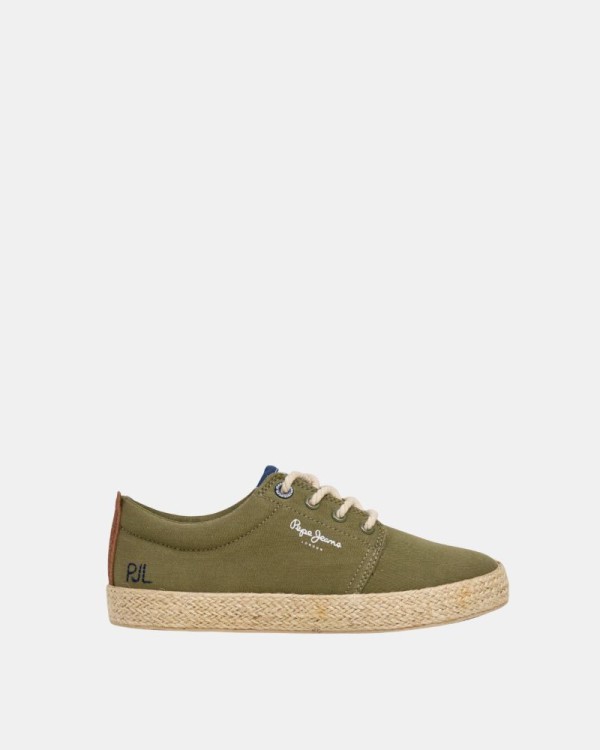 Ténis baixos de ráfia infantil PEPE JEANS Verde PBS300005 BRADY BRAID