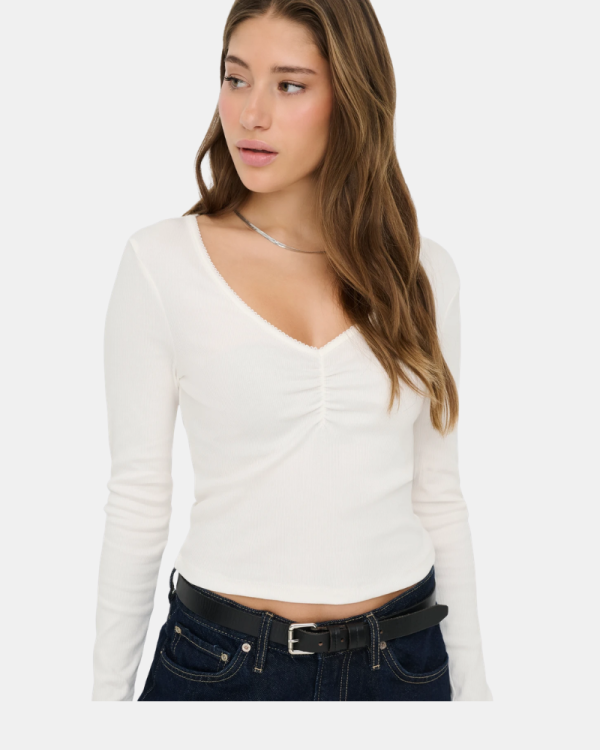 Camisetas Manga larga Mujer ONLY Blanco 15365756 BETTY LIFE
