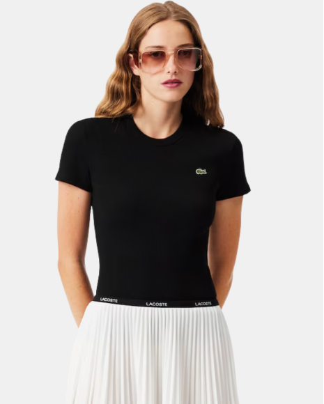 Ropa interior Manga corta Mujer LACOSTE Negro TF5538
