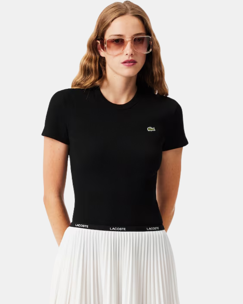 Roupa interior manga curta para mulher LACOSTE preta TF5538