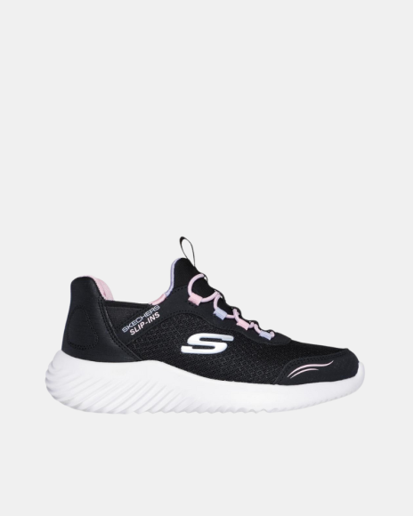 Sapatilhas Infantis SKECHERS Pretas 303585L SLIP INS BOUNDER Simples e Fofas
