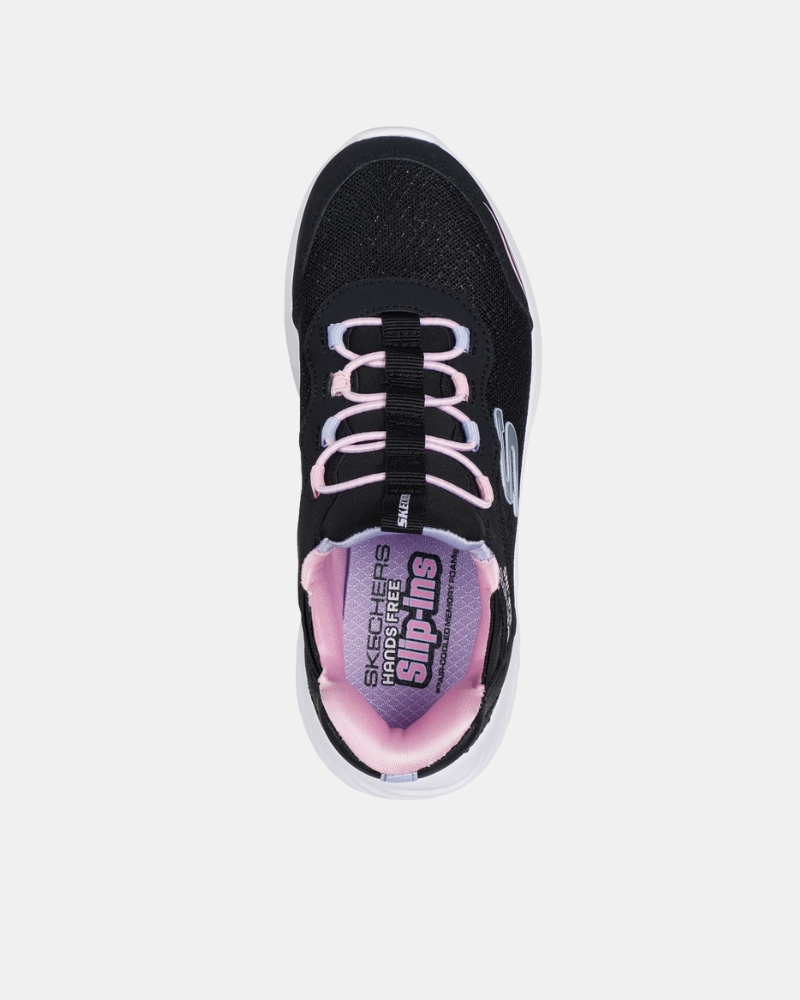 Sapatilhas Infantis SKECHERS Pretas 303585L SLIP INS BOUNDER Simples e Fofas