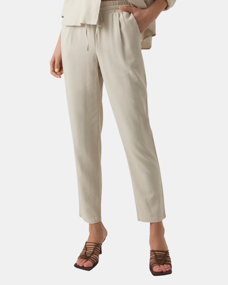 Calças Compridas Mulher VERO MODA Bege 10279691 JESMILO