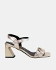 Sandalias Altas Fiesta Abiertas Mujer RockAway Oro 85809
