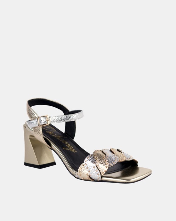 Sandalias Altas Fiesta Abiertas Mujer RockAway Oro 85809